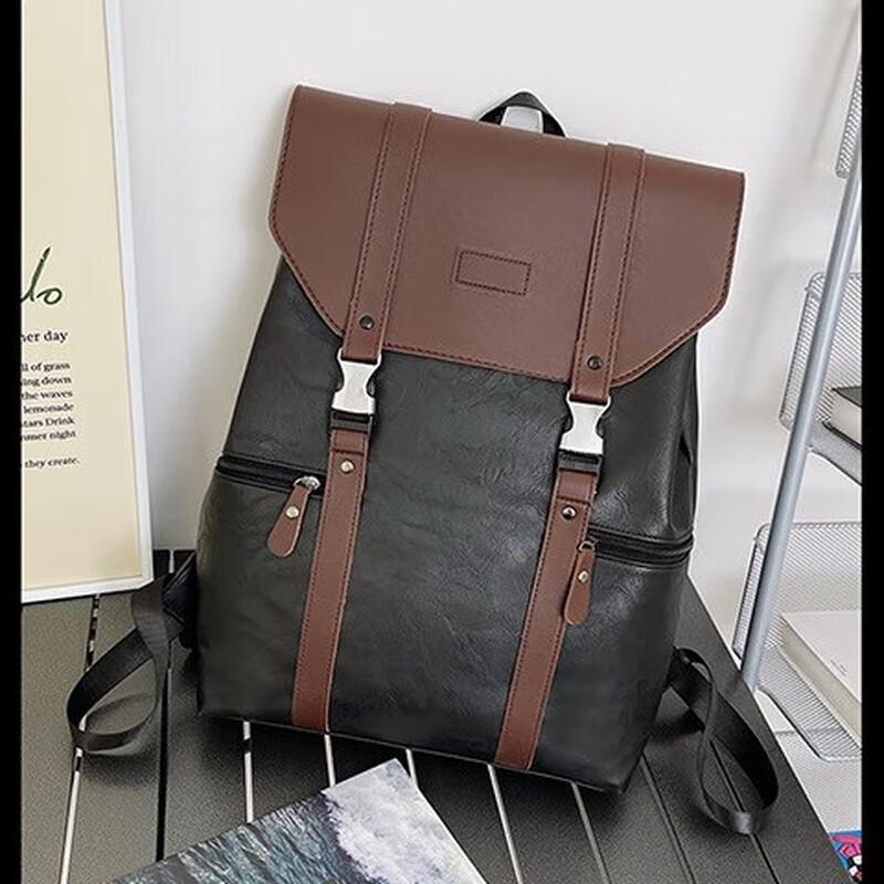 Унисекс кожаный рюкзак для деловых поездок One Size