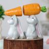 Garden Sculpture 2-piece Set, Easter Bunny Carrying A Carrot Statue, Creative Garden Sculpture Bonsai Decoration, Home Decor.