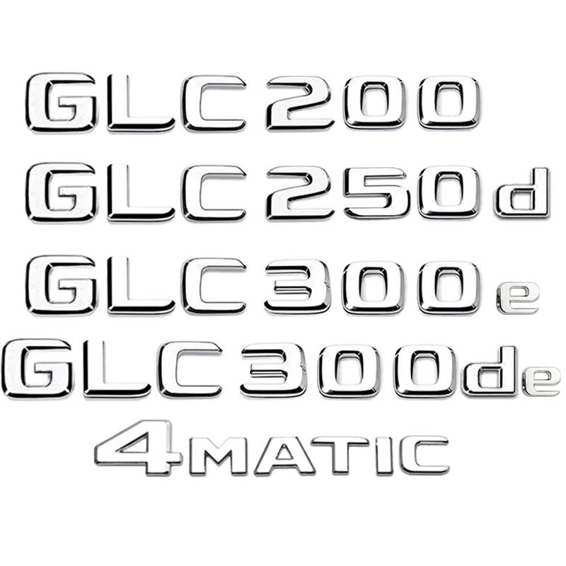 Lettere Emblema Badge Adesivo per Bagagliaio Posteriore Auto per Mercedes Benz Classe GLC X253 4MATIC GLC300de GLC300e GLC350e GLC250d GLC300