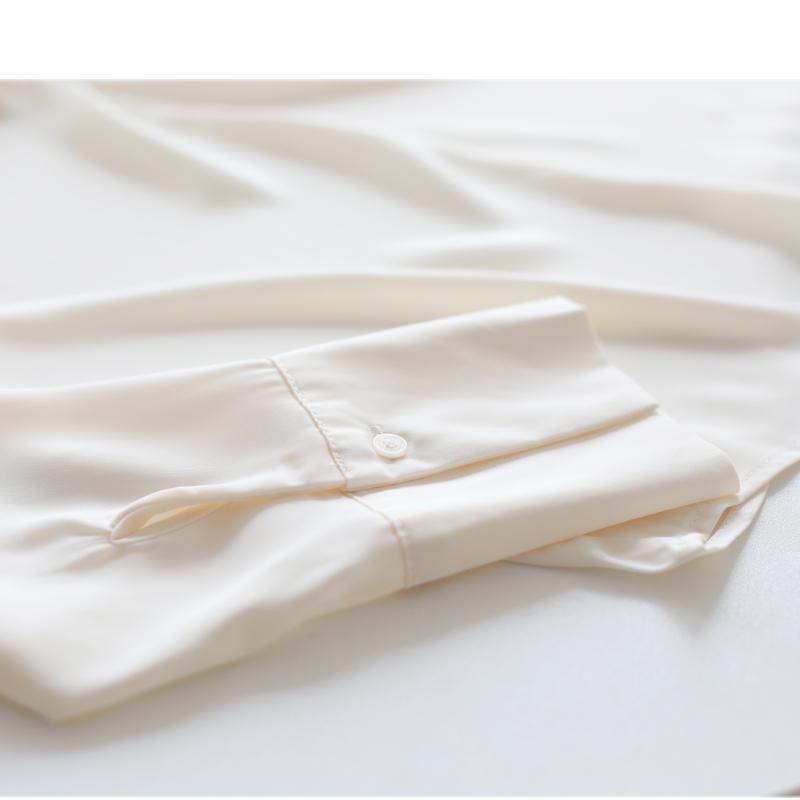 Office Lady Satin Casual Loose Shirts for Women Spring and Autumn Professional Long Sleeve Blouses Women Tops Slim Fit Temperament Elegant Shirt 26067