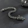 Pulsera de Hombre con Cabeza de Lobo Oscuro Estilo Europeo Americano Vintage Punk Moda Joyería Versátil Venta al por Mayor