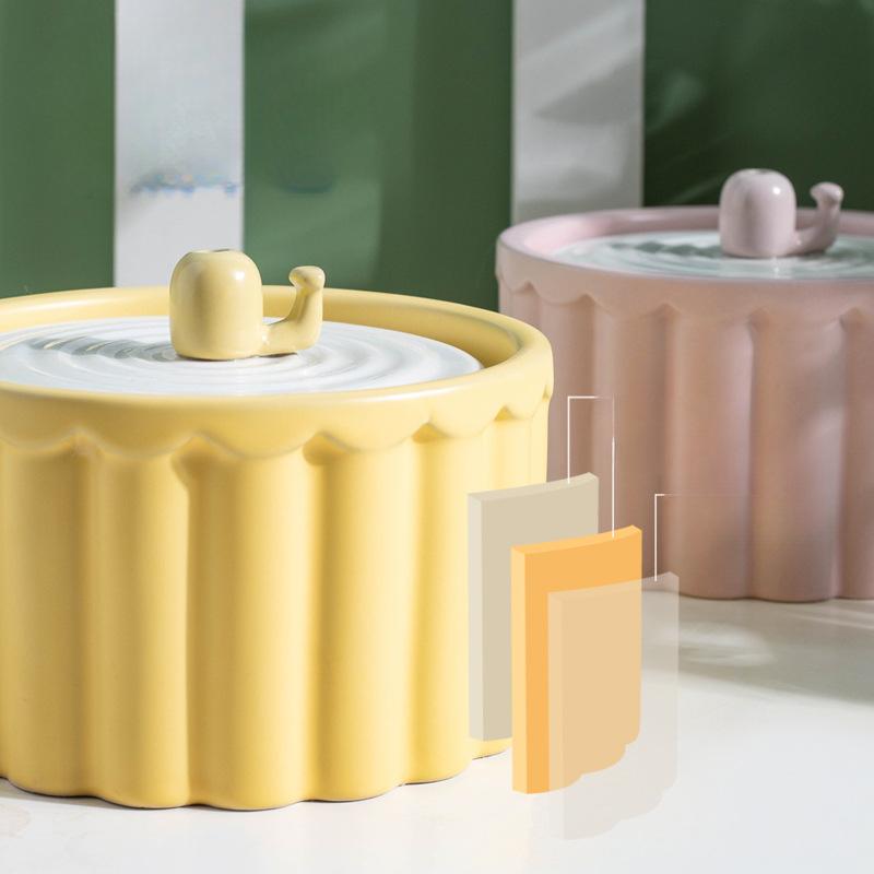 Cat Water Dispenser Ceramic Automatic Circulating Water Dispenser Kitten Flow Basin Pet Water Feeder Dog Does Not Wet Mouth