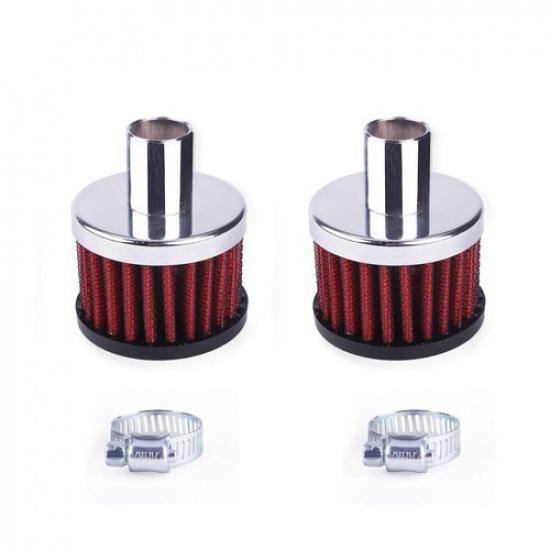 2pcs Car Cold Air Intake Filter Tool Kit Red Auto Interior Accessories Universal