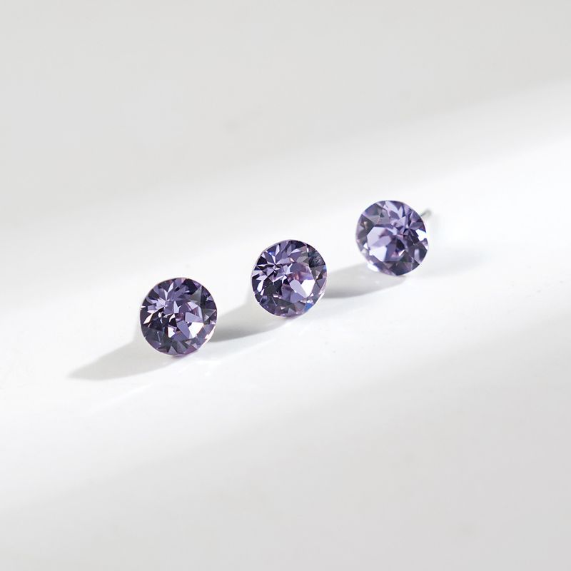

Rhinestone Titanium Alloy Chinese Stud Earrings Sterling Silver Earrings Female Zircon Ear Bone Pin Medical Titanium Steel Diamond Ear Bone Stud Flash 17# Violet 371 [2024 Best Selling] 6mm single