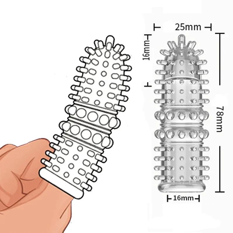 G Point Stimulation Finger Sleeves Clitoris Massage Sex Toys For Women Penis Rings Sex Delay Couples Games Delay Reusable Condom