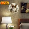 Metal Dog Wall Art Sign with Spitz and Butterfly Garden Decor