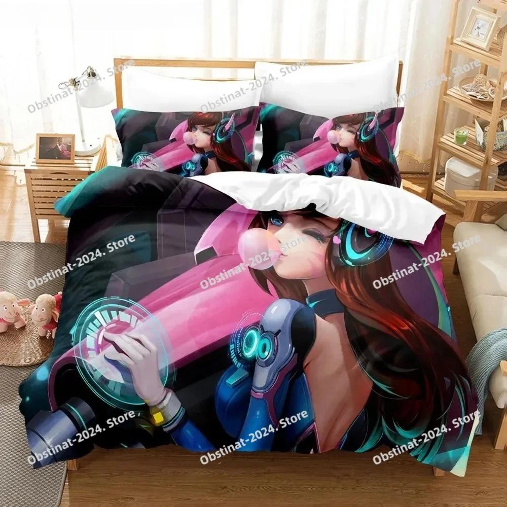 Anime Overwatch Game Bedding Set Duvet Cover Full Queen King Size Pillowcase Bed Printed Bed Set Aldult Kid Bedroom Single Twin