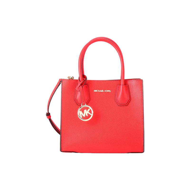Michael Kors Crossbody Bag Mercer Letter Logo Pendant Pebbled Detachable Shoulder Strap Leather Tote Tote Shopping Hand-held Shoulder Medium Women's