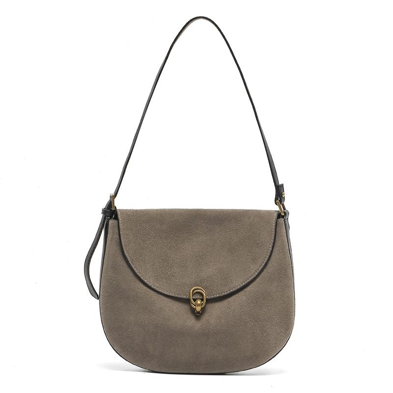 New Women's cowhide Genuine leather Crossbody Bag Fashiable large capacity Shoulder Shell Handbag Lady suede Underarm bag