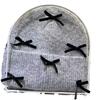 Korean ins autumn and winter warm sweet wool hat women contrasting color bow knitted ear protector face small pile hat tide