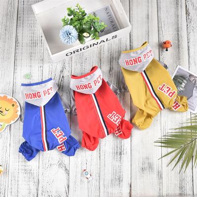 Verão Cachorro Cor Listrada Webbing Quatro Pés Capa de Chuva Fora Quatro Pés Roupas À Prova D'Água À Prova de Poeira Filhote de Cachorro Animal de Estimação Capa de Chuva