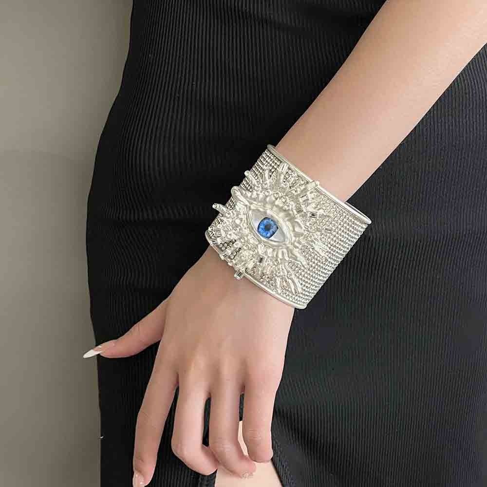 Zinc Alliage de Zinc Bracelets Œil de Démon Métal Géométrique Joncs Manchette Exagérés Larges Ouverts Décoration