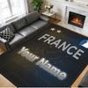 Crystal Velvet Rug Custom Name Text, Soft Non Slip Floor Mat Home DecorFrance National Football Team