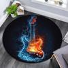 Electric Guitar Round Area Rug,Carpet Rug for Living Room Bedroom Sofa Playroom Decor,Non-slip Floor Mat