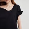 ELLE Elegant Minimalist High-Quality Round Neck Cotton A-Line Long Dress Short Sleeve Dress Women Dresses L8SLS143