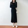 Women Sweater Dress 100% Wool MODERN NEW SAGA O-neck Knit Long Pullover Winter Jumpers Wool Long Dress Female