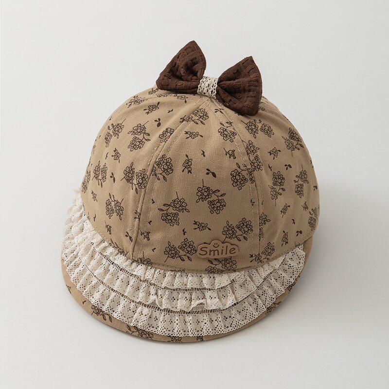 Korean Style Children's Sun Protection Lace Bucket Hat for Girls