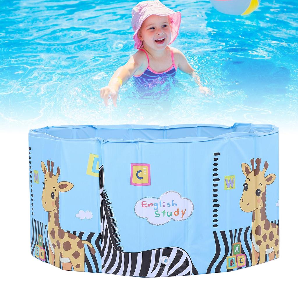 Folding Swimming Pool Water Proof PVC Non Inflatable Folding Kiddie Pool with Reinforced Support for Indoor Outdoor Type 1 35.4x35.4x17.7in