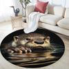 Dog and Otter  Round Area Rug,Carpet Rug for Living Room Bedroom Sofa Playroom Decor,Non-slip Floor Mat