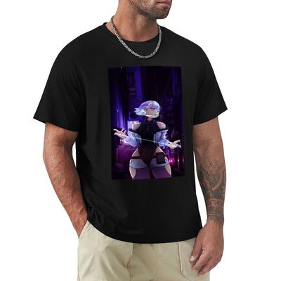 Lucy  Cyberpunk Edgerunners TShirt Personalized Tshirt Custom T Shirt Graphic T Shirts Plain Black T Shirts Men