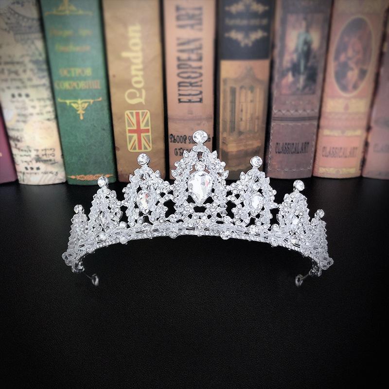

Children s Crown Tiara Princess Girls Crown White Crystal Big Hairband Frozen Children s Birthday Hair Accessories