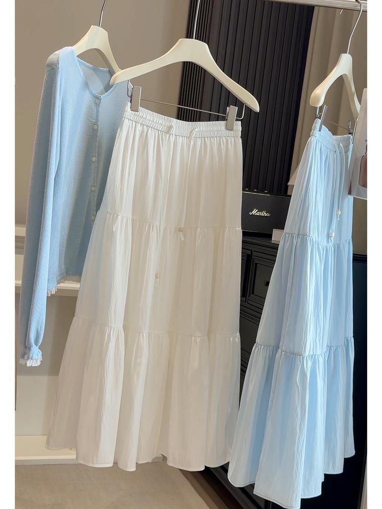 Korean Style Purple A-line High Waist Pleated Skirt for Women - Spring/Summer 2026