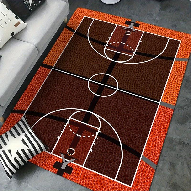 Basketball Court Carpet Basketball Area Rug for Bedroom Bedside Living Room Sofa Table Sport Theme Floor Mat Ball Games Doormat