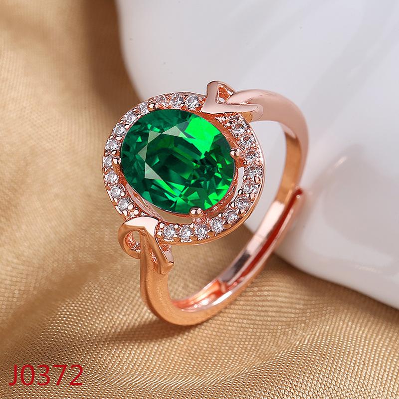 2026 18K Rose Gold-plated Pigeon Blood Ruby Ring Women's Light Luxury Diamond-set Engagement Ring Colored Open Index Finger Ring