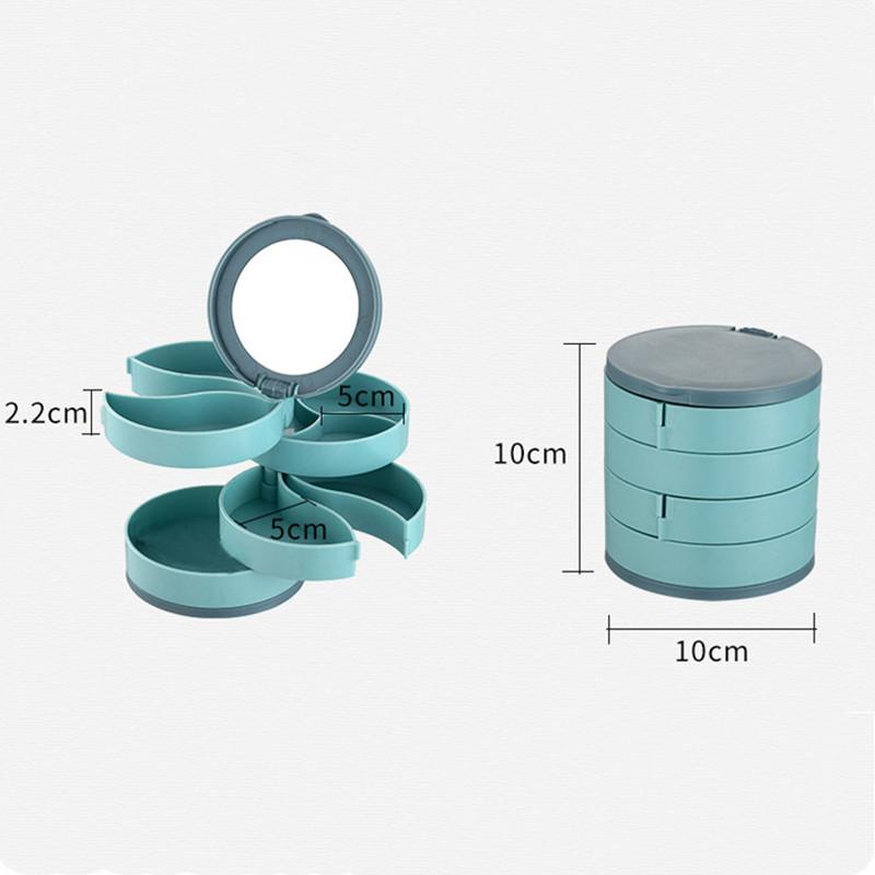 Jewelry Organizer Display Box 360° Rotatable Jewelry Box Portable Jewelry Case Necklace Earrings Ring Bracelet Storage Box Case