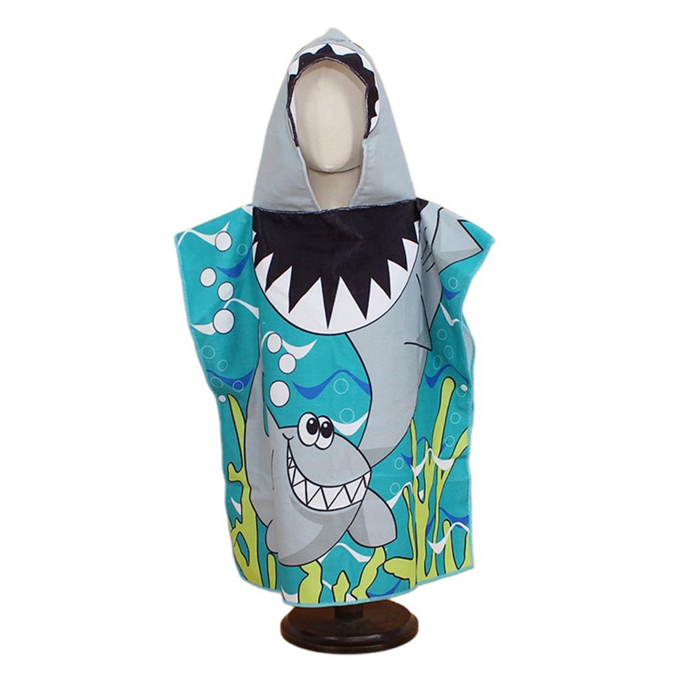 Cute Absorbent Bath Towel Shower Hooded Design Poncho Bathrobe Swimming Cover Towels Water Activities