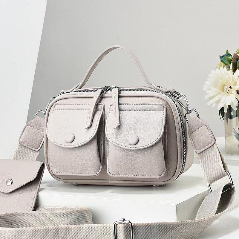 Women's bag bag versatile women's bag shoulder bag messenger bag texture locomotive bag multi-pocket bags portable