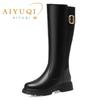 Fashion AIYUQI Women Long Boots Genuine Leather 2024 New Large Size Non-slip Rome Women's Winter Boots Warm Wool High Boots Women