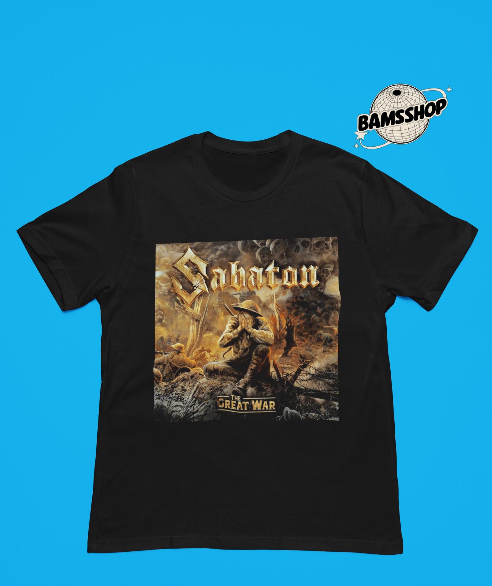 Sabaton T-Shirt - Metal Music Shirt - The Great War Album - Sabaton Merch - Unisex Rocker Clothing Gift Concert S