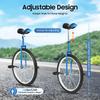 24In Outdoor Unicycle W/ Non-Slip Pedals - Adjustable Height One-Wheel Bike (154 Lbs Capacity) - Stable Ride for Teens & Adults