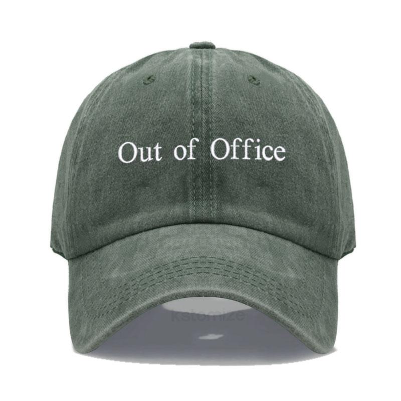 

Out Of Office Embroidered Vintage Washed Baseball Cap Unisex Adjustable Casual Dad Hat Summer Sun Hat For Women Men