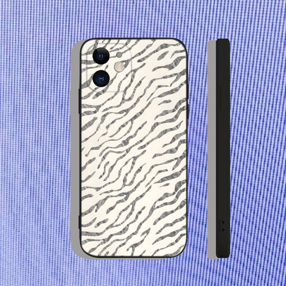 

Zebra Print Black White Phone Case For iPhone 17,16,15,14,13,12,11,Pro,Max,Plus,Air,X,XS,XR,SE,8,7,Mini,Soft Black Funda iPhone15pro
