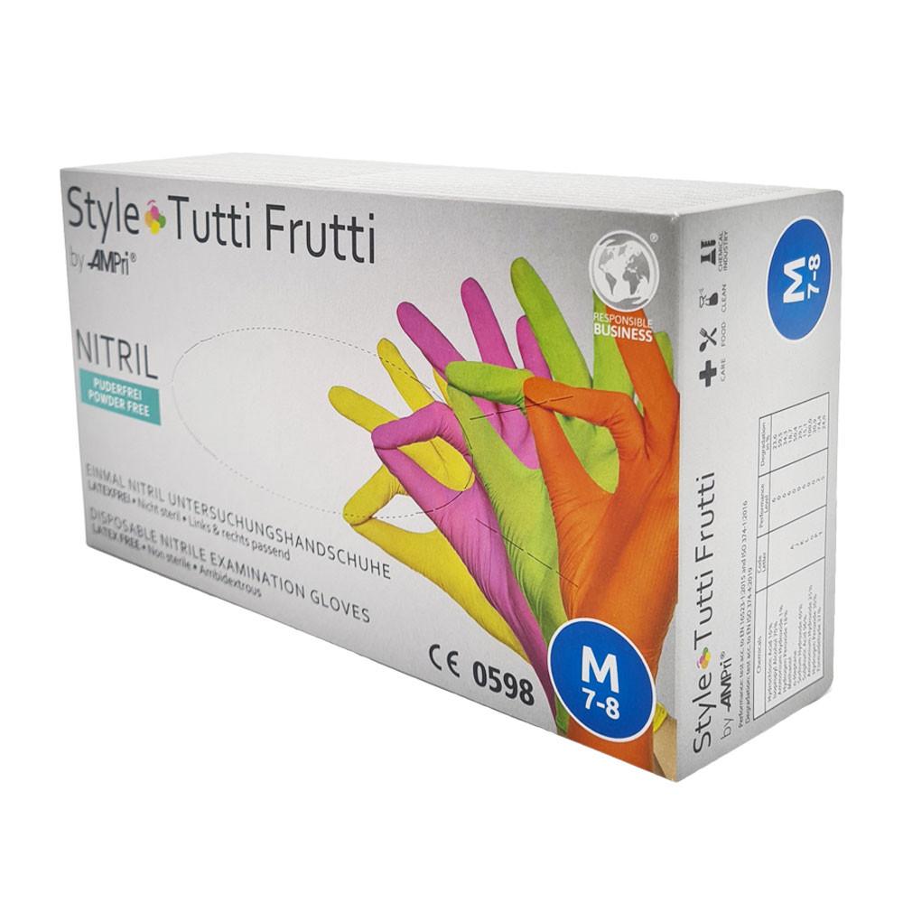 Nitrile Gloves Colorful Ampri Style Tutti Frutti 96 Pieces Carton 10 Pack