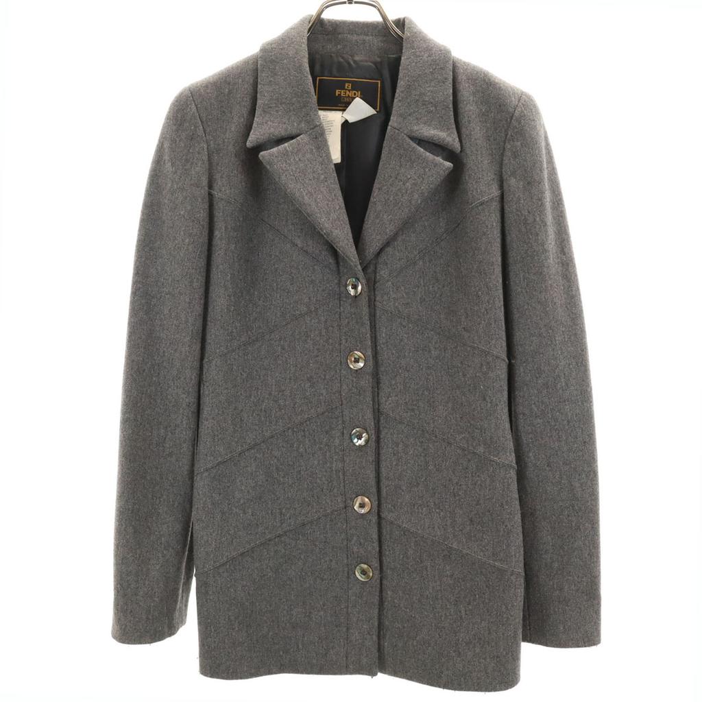Fendi 90s Made In Italy Old Wool Jacket 42 Gray Women Used