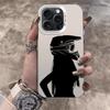 Silhouette Design of a Girl with Long Hair Wearing a Motorcycle Helmet Phone Case For iPhone 17 Pro Max 16 15 14 13 12 11 Cover