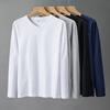 Herren Unifarben V-Ausschnitt Langarm Leicht Frühling/Herbst Basisschicht Lockerer Pullover Lässiges T-Shirt