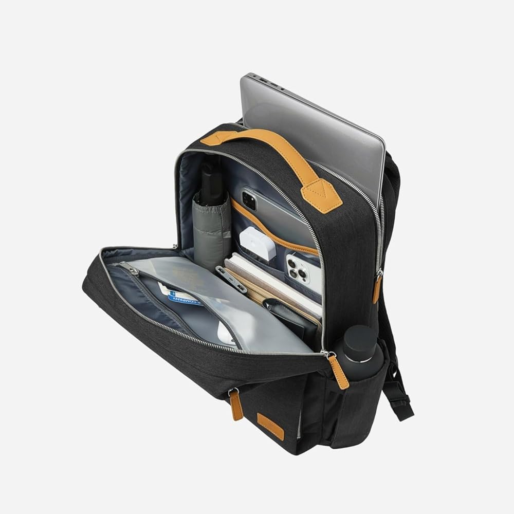 Zaino Smart Nordace Siena Pro 15 con Porta USB - Zaino per Laptop da 16 pollici, 20L, Zaino Quotidiano per Viaggi, Uso Quotidiano e Lavoro, Nero-Marrone, Stan