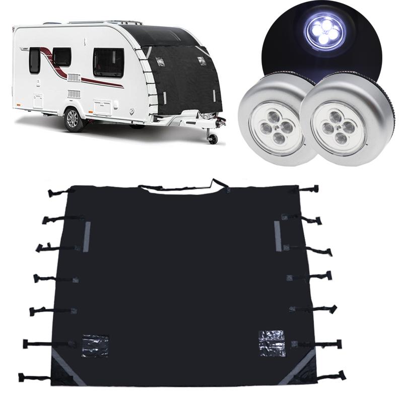 Caravan Accessories Front Towing Cover Protector Dustproof Reflective Strip Camper Trailer Caravan Waterproof Cover Accessories