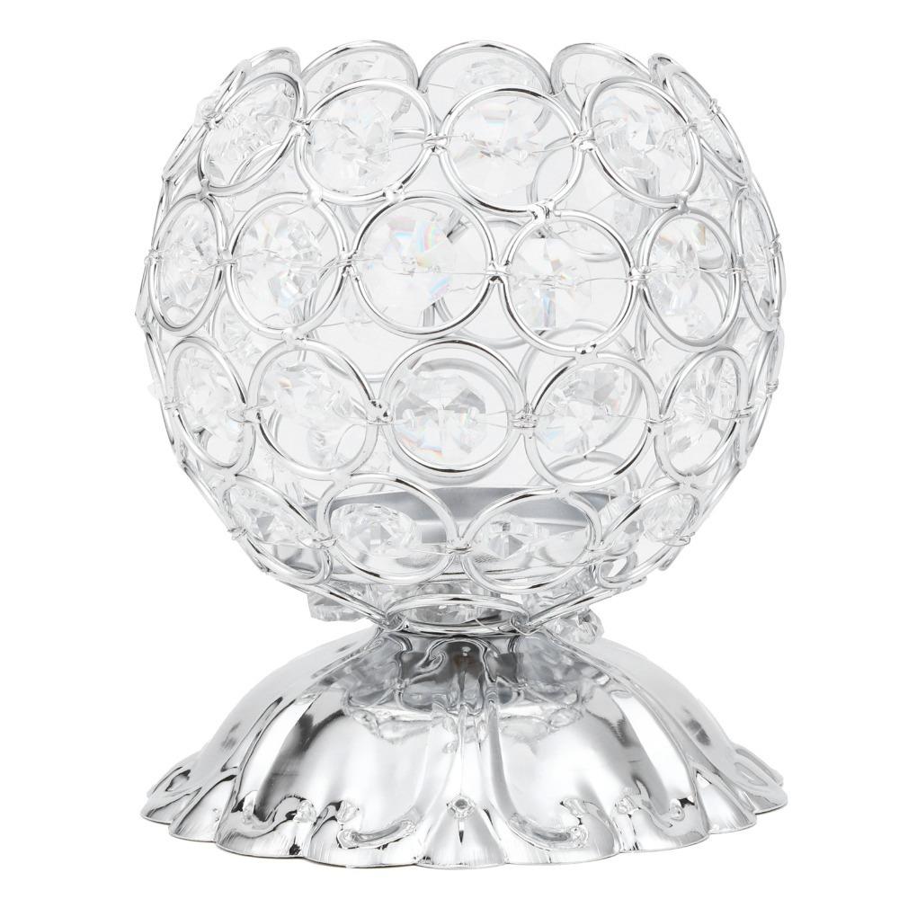 Iron & Crystal Iron Crystal Candle Holder Wrought Iron Desktop Candle Stand Banquet Table