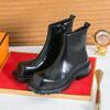 Men's Autumn Winter Chelsea Boots: Square Toe Leather Martin Boots with Thick Sole for Height Increase - Trendy Short Boots
