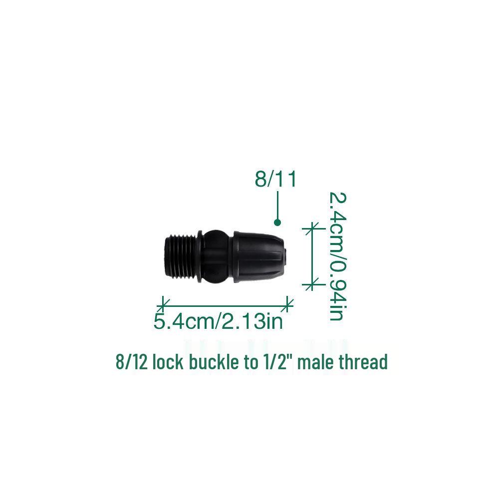 8/12 Irrigation Soft Hose Double Lock 47 Turn Six-Way Garden Watering Connector