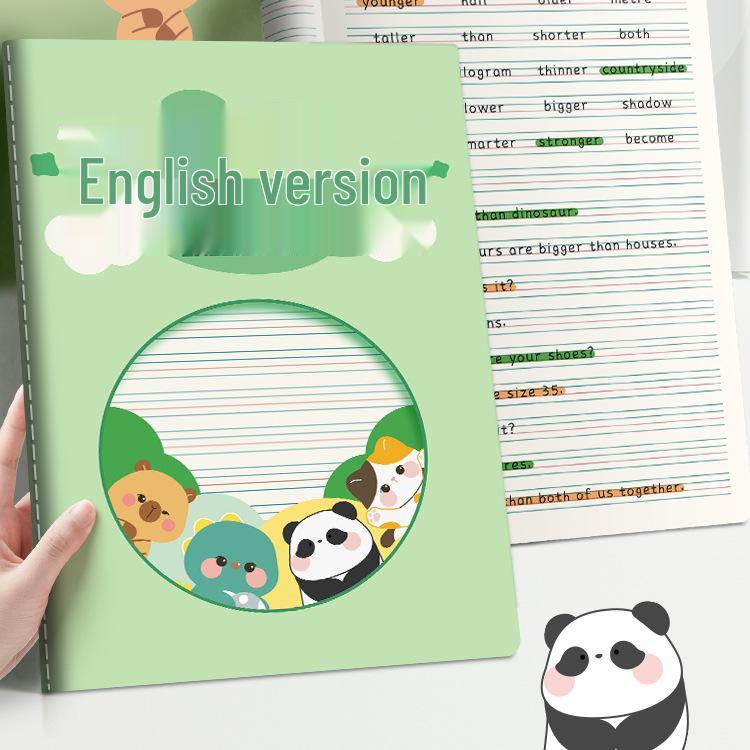 Primary School English Workbook for Ages 3-6 - Thick 16k Pages, Cartoon Cover