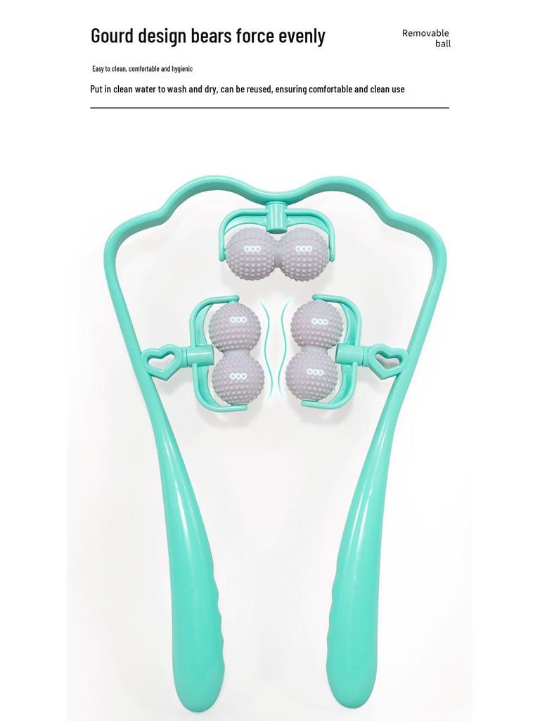 Handheld Dual Ball Neck & Trapezius Massager for Cervical Spine – Multifunctional Manual Massager