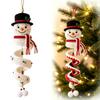 Häkel-Schneemann-Spiral-Ornament DIY-Set für Anfänger 3D Hängendes Weihnachtsbaum-Bastelset mit Wollgarn Häkelnadel Schneeflocken und Perlen
