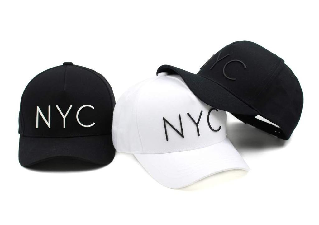 Korean Fashion NYC Baseball Hat Casual UV Protection Cap Baseball Cap Unisex with Tag Large [Noname] K-POP [Free Size] [Adjustable] (White - Size)