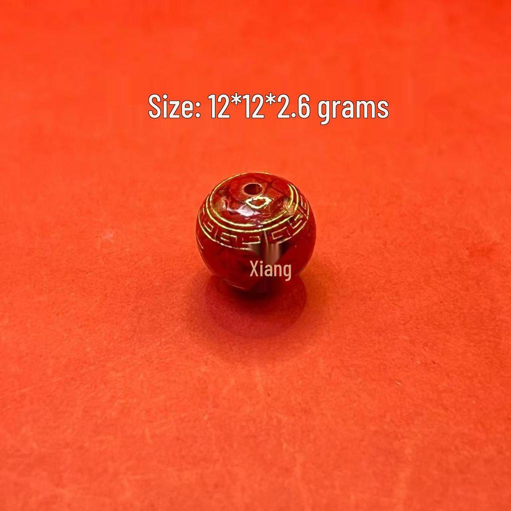 Original Gold-Plated Cinnabar Turtle Shell Fu Plaque and Gourd Pouch Accessories